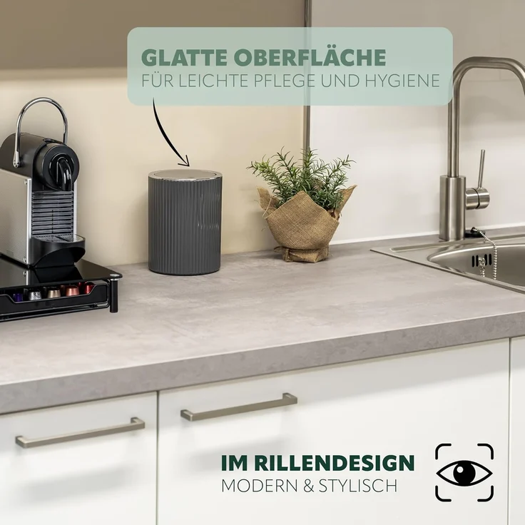bremermann Kosmetikeimer Mini-Kosmetikeimer GAVELLO mit Schwingdeckel // Badeimer mit Rillende – Bild 3