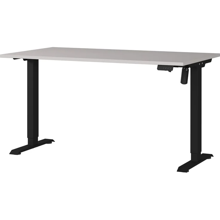 Germania Schreibtisch 8023-630, Kaschmir/Schwarz, elektr. höhenverstellbar, 140 x 119 x 80 cm (BxHxT) – Bild 1