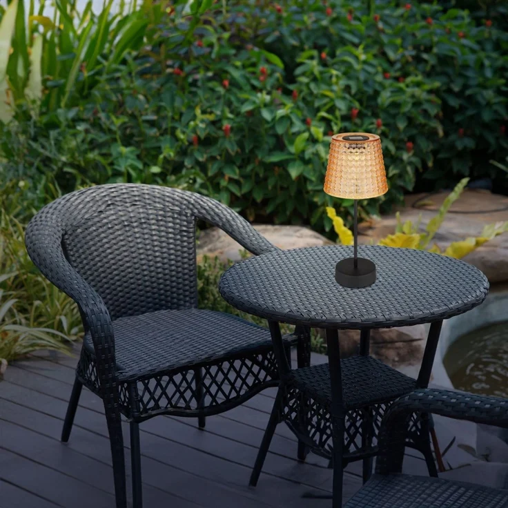 Tischlampe Kabellos 2er Set Solar Akku Tischleuchte Außen Solarleuchte 36634-2A – Bild 2