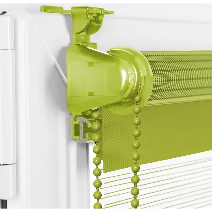 Doppelrollo Klemmfix ohne Bohren 85x130 cm Olivgrün Duo Rollo Klemmrollo Sonnenschutzrollo Fensterrollo für Fenster & Türen Zebrarollo Seitenzugrollo – Bild 2