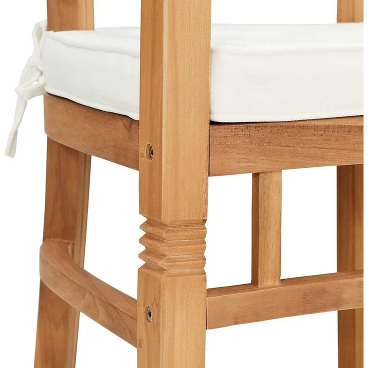 vidaXL Stuhl mit Kissen 2 pcs Braun 63 x 58 x 89 cm Massivholz Teak 42008384 – Bild 9