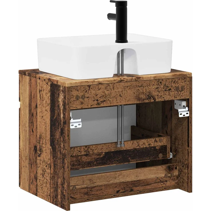 vidaXL Waschbeckenschrank Altholz 59 x 44,5 x 50 cm Holzwerkstoff 3404298 – Bild 7