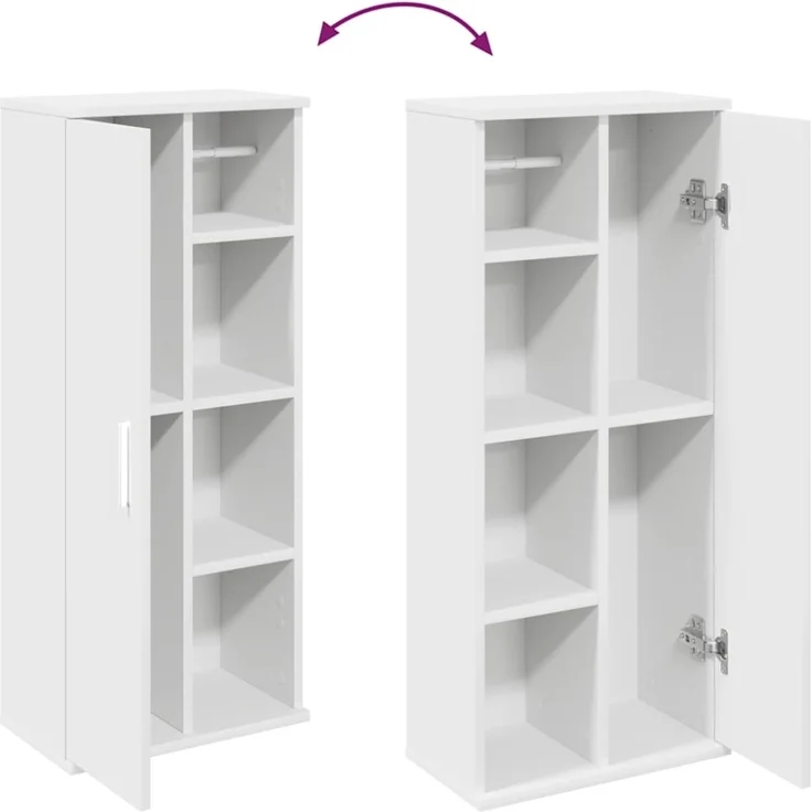 vidaXL Badezimmerschrank mit Rollenhalter Weiß 39x22x90 cm 858524 – Bild 9