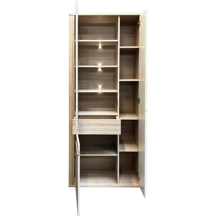 OSLO OS2 Vitrine mit Schublade in Cashmere/Riva, 78 x 200 x 38 cm – Bild 3
