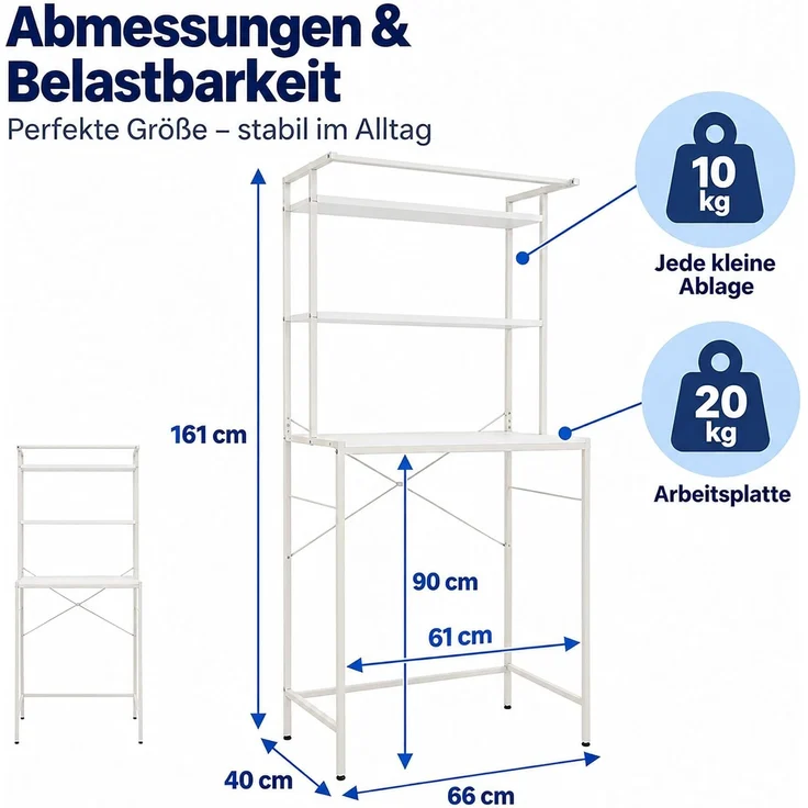 Relaxdays Waschmaschinenregal 3 Ablagen – Bild 3