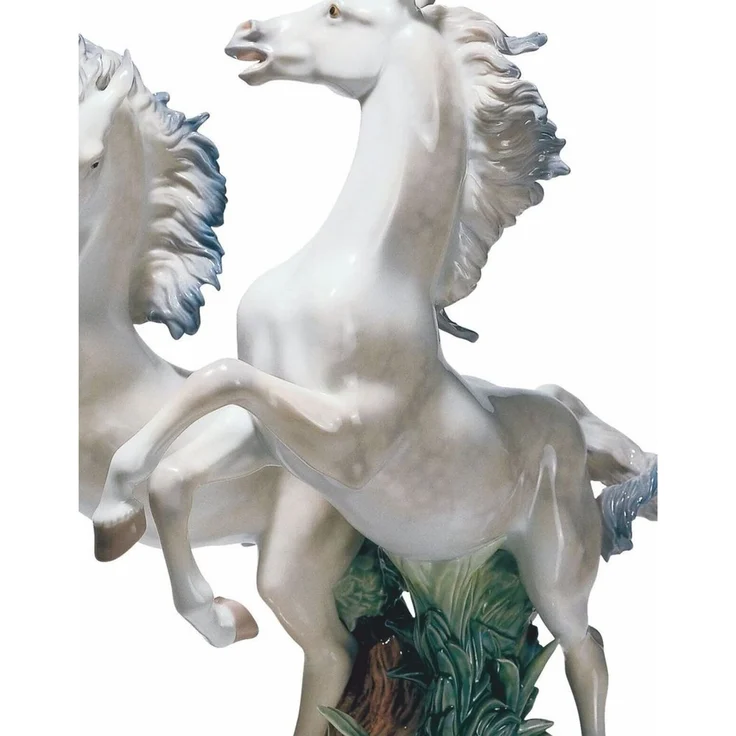 Casa Padrino Luxus Deko Porzellan Skulptur Pferde H. 53 cm - Handgefertigt – Bild 3