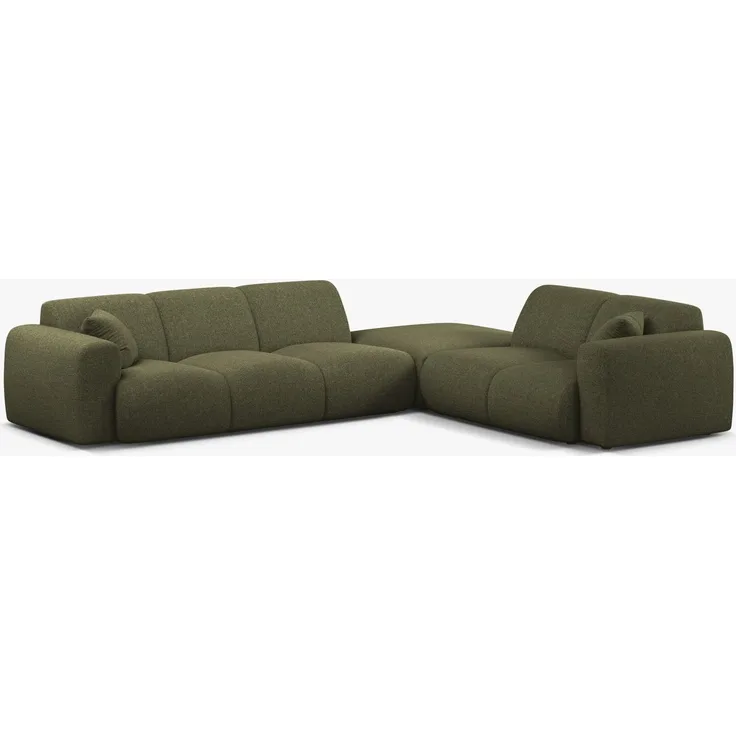 Micadoni Ecksofa Molino 6-Sitzer Chenille Eden Grün Rechts