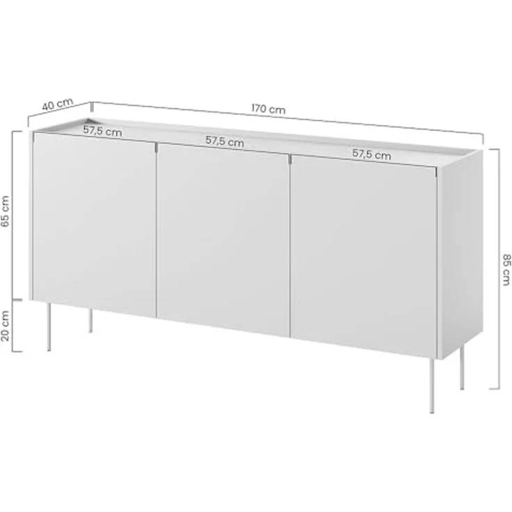 Lomadox Sideboard DELFT-141, in kaschmir und Eiche, 170 cm breit, grifflos – Bild 7
