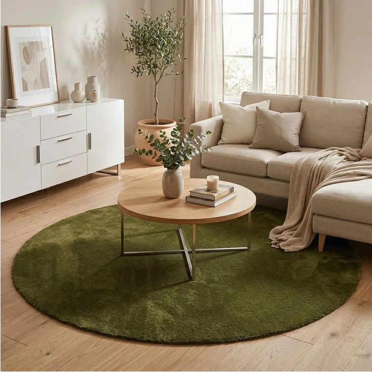 Snapstyle Hochflor-Teppich Super Soft Hochflorteppich Livorno Rund, Rund, Höhe: 17 mm – Bild 1