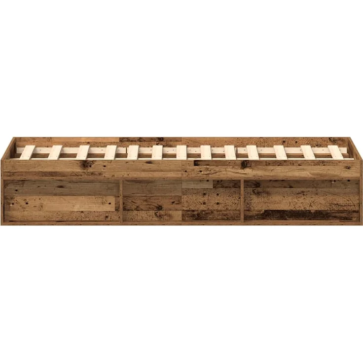 vidaXL Bettgestell ohne Matratze Altholz-Optik 135x190cm Holzwerkstoff 3329315 – Bild 6