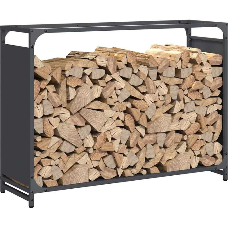 vidaXL Brennholzregal Anthrazit 90x28x65 cm Kaltgewalzter Stahl 864205 – Bild 3