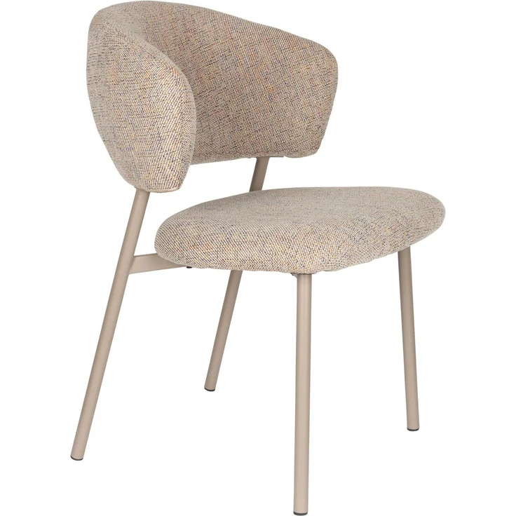 Esszimmerstuhl Jasmine im 2er-Set, Multicolour mit Metallgestell Beige 50 x 63 x 85 cm – Bild 1