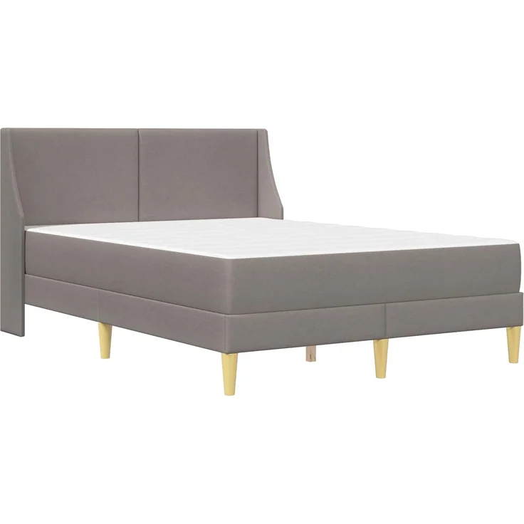 vidaXL Bettgestell mit Matratze Taupe 120 x 190 cm Polyester 3414727 – Bild 3
