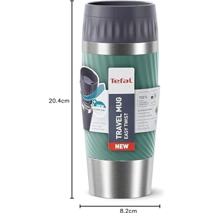 EMSA 'Travel Mug Easy Twist' Isolierbecher, Edelstahl/Silikon, koralle, 360 ml – Bild 17