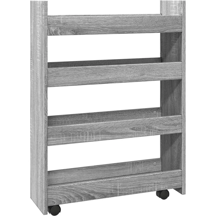 vidaXL Aufbewahrungswagen Schmal 4 Etagen Grau Sonoma Holzwerkstoff 855264 – Bild 5