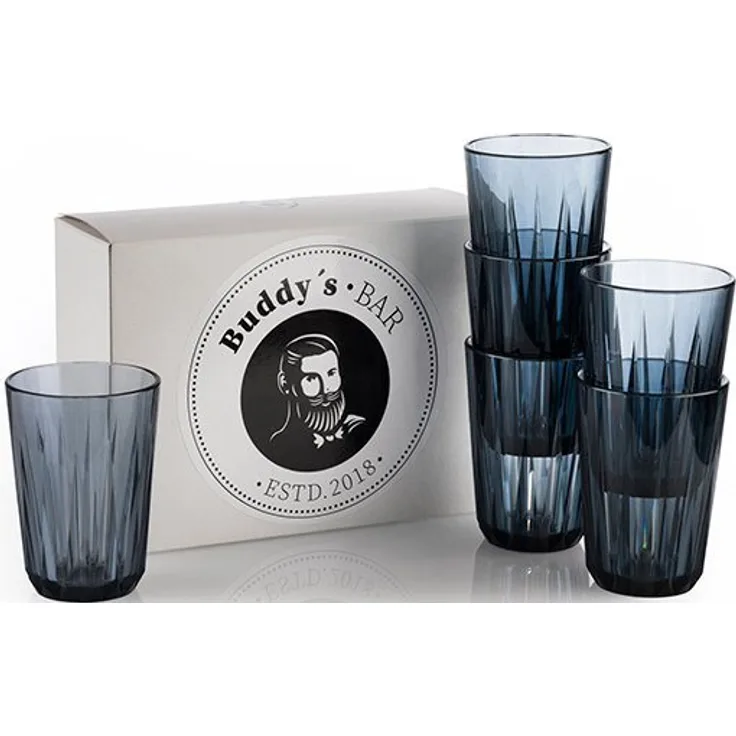 Buddy's Becher Buddy´s Bar, Kunststoff, 6er Set, Tritan Kunststoff, Kristallglas-Optik, wiederverwendbar