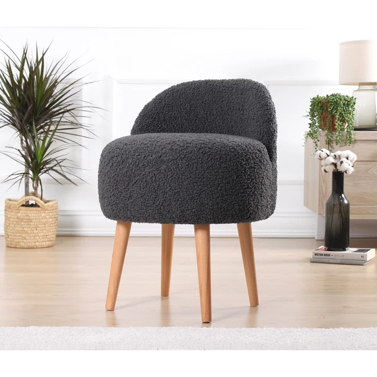 Hanah Home 'Rufmee - Dark Grey' Pouffe, Dunkelgrau, 46 x 64 x 46 cm – Bild 2