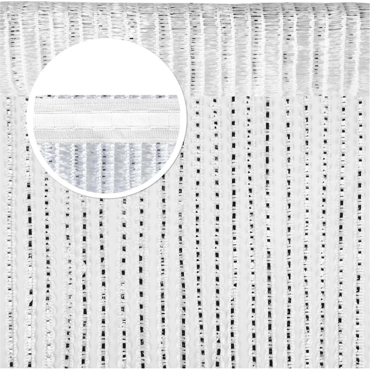 Fadenvorhang Lurex-Optik weiß, Auswahl: Stangendurchzug 90 x 200 cm – Bild 2
