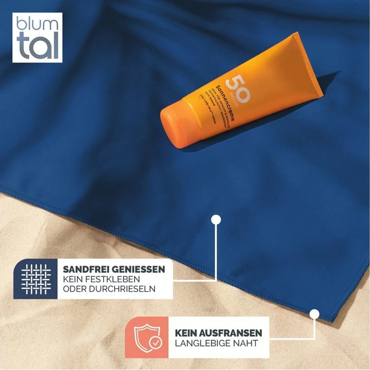 Blumtal Sporthandtuch Mikrofaser Handtuch - kompakte Mikrofaser Handtücher, Mikrofaser (inkl. Transporttasche, einzeln oder als Set verfügbar, 2-St), ultra leicht & schnelltrocknend, Reisehandtuch, Strandhandtuch – Bild 2