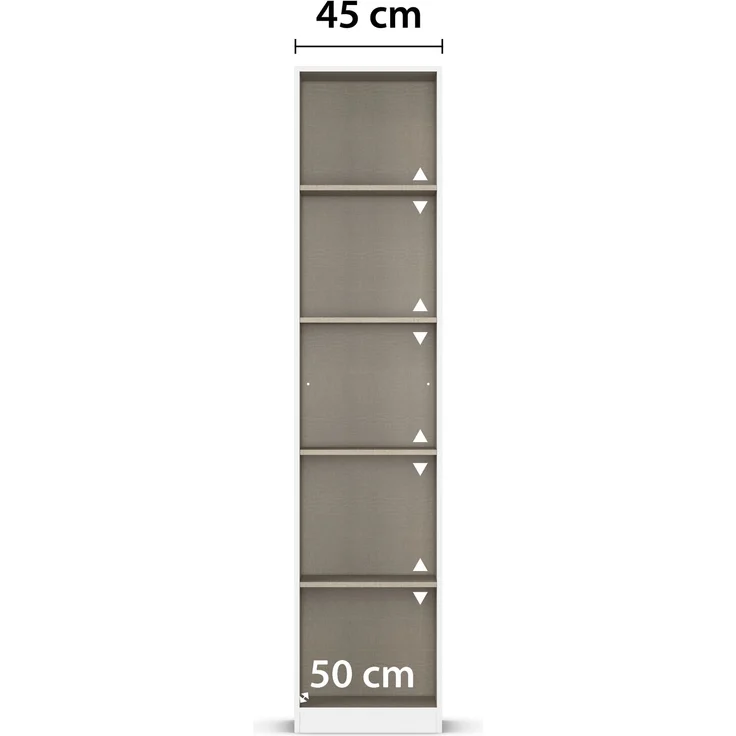 rauch Allrounder, Garderobenschrank, Mehrzweckschrank, 1-türig, mit 4 Einlegeböden, Farbe Grau metallic, BxHxT 47x210x41cm – Bild 8