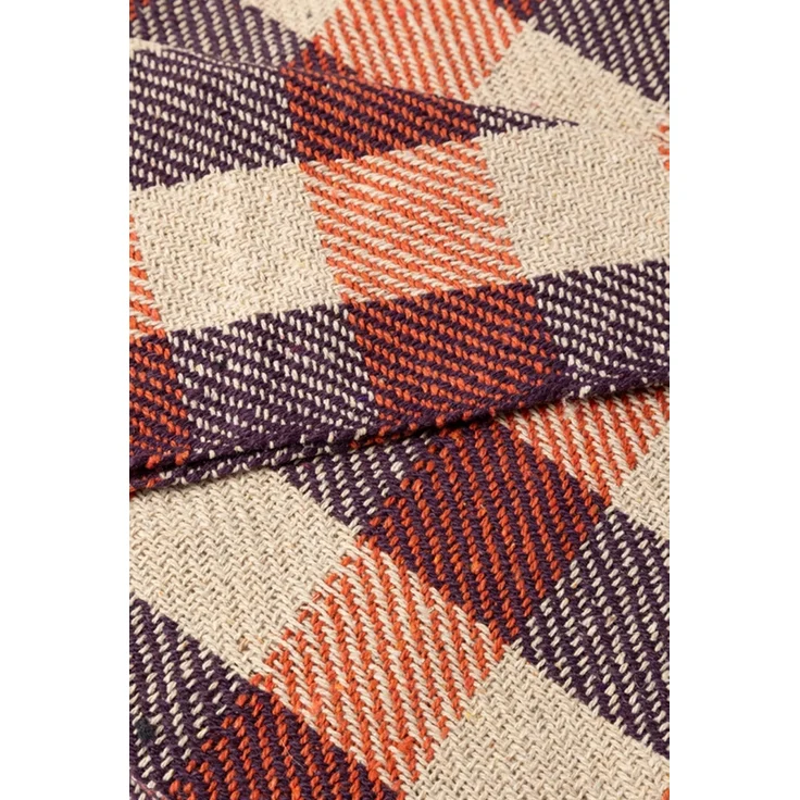 Decke Überwurf Würfel 100% Baumwolle 130x180 cm Skandinavisch Violett-Orange – Bild 2