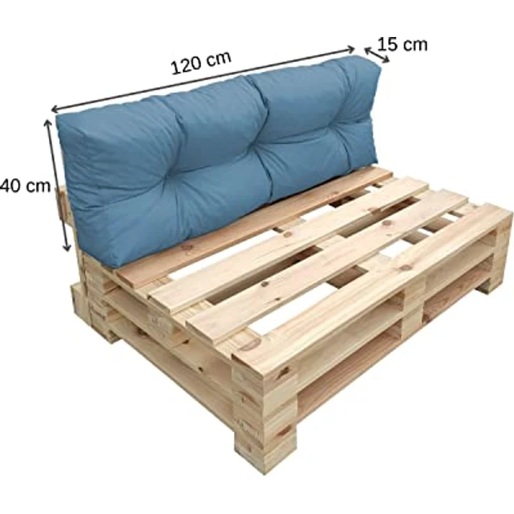 chilly pilley Palettenkissen Wasserdicht Palettenauflage Palettenpolster Palettenmöbel Gartenkissen Wasserfest Wasserabweisend viele Größen und Farben (5er Set Pastellblau) – Bild 4