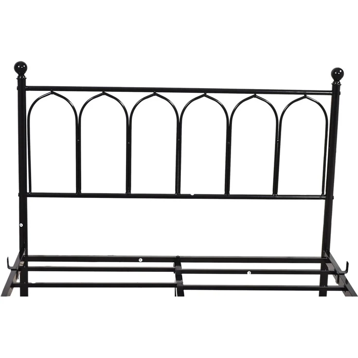 Metallbett 140×200cm，Einzelbett Jugendzimmer mit Lattenrost Schwraz,ohne Martatze – Bild 10