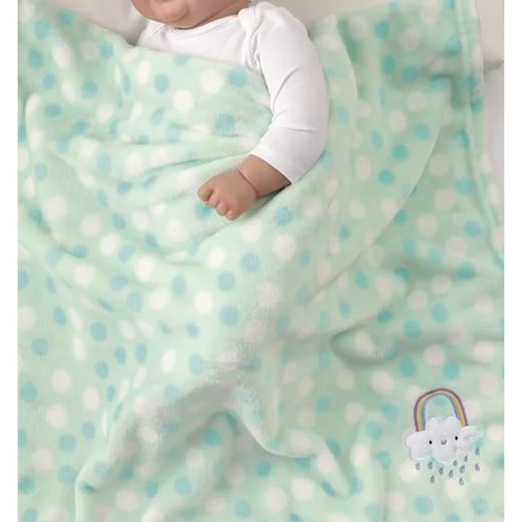 CREVENT Leichte, Flauschige, warme Plüsch-Babydecke für Säuglinge, Kleinkinder, Neugeborene, Unisex, Kinderbett, Kinderbett, Kinderwagen (75x100 cm, grüner Regenbogen, Unisex) – Bild 4