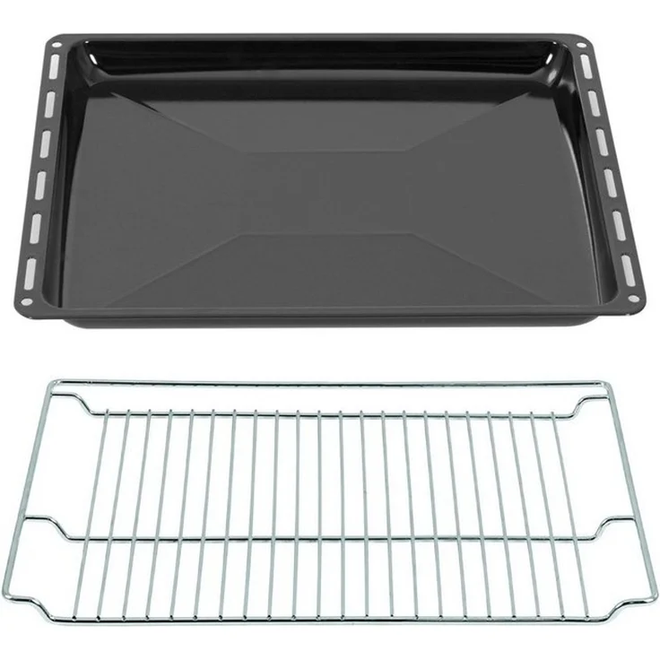ICQN Backblech 465 x 370 x 30 mm, Emaille, (Set mit Backofenrost, 2-St), Passend für Bosch, Neff, Constructa, Beko, Samsung, Teka – Bild 4