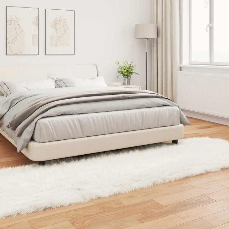 vidaXL Kunstschaffell Teppich Tafalla Weiß 80 x 250 cm Polyester 42021458 – Bild 3