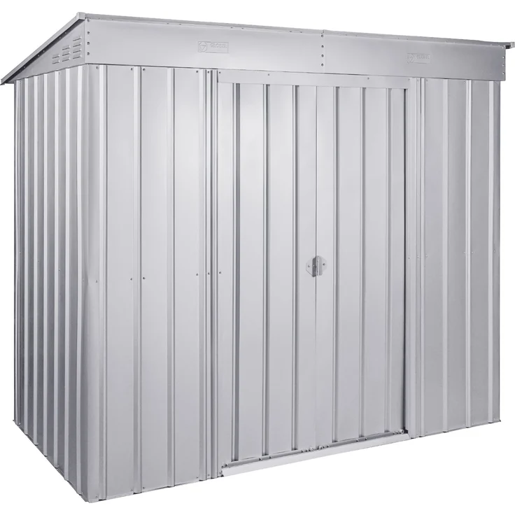 Globel Gerätehaus "Pultdach Skillion" 84, silber metallic – Bild 2