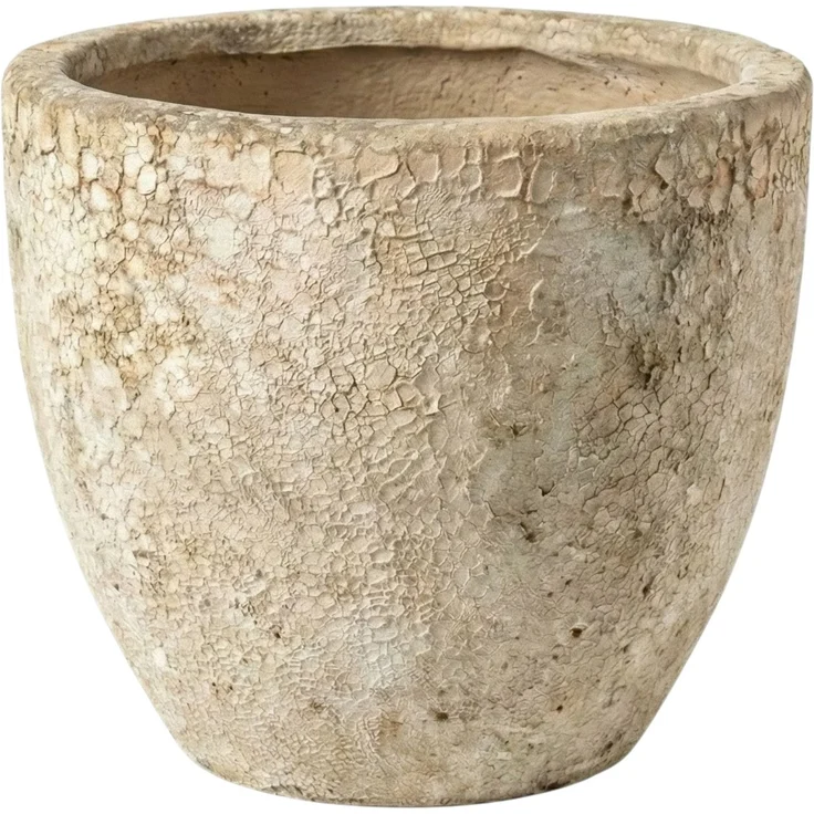 Keramik Blumentopf Eggpot Lava Weiß Ø 21cm Struktur Übertopf geschliffen Unikat – Bild 10