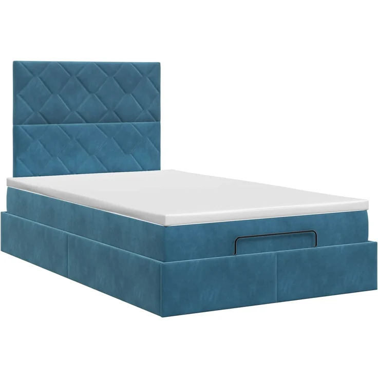 vidaXL Ottoman Bett mit Matratze Dunkelblau 120 x 190 cm Samt 3457783 – Bild 5