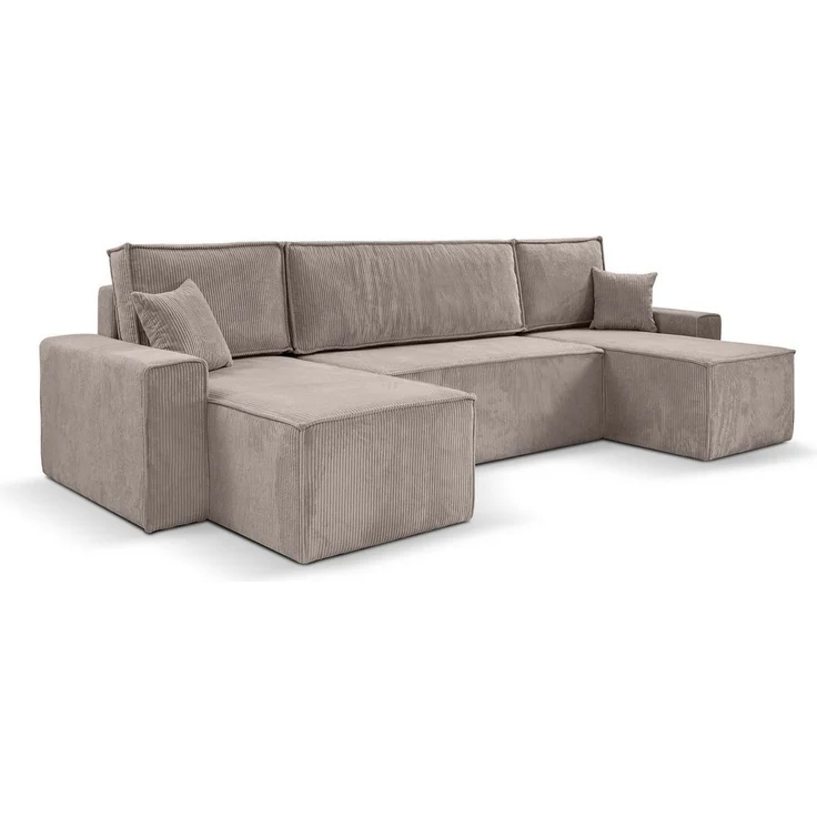Beautysofa Ecksofa mit Bettkasten, im Cordstoff HEKTOR U, mit Schlaffunktion, Breite der Ottomane wählbar – 70 oder 100 cm – Bild 3