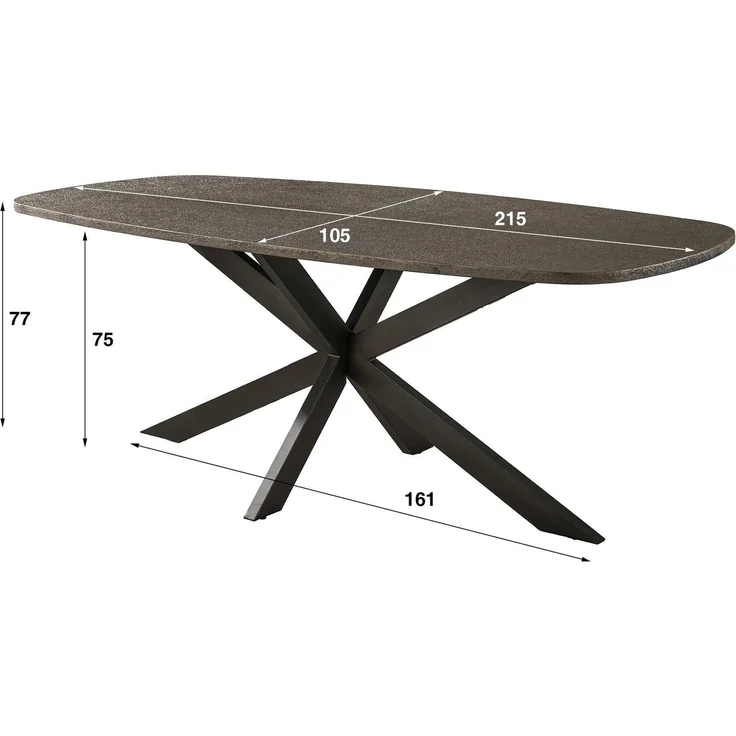 Esstisch Kivon Bronze-Metallic - oval mit Spider-Gestell, 215 cm – Bild 6
