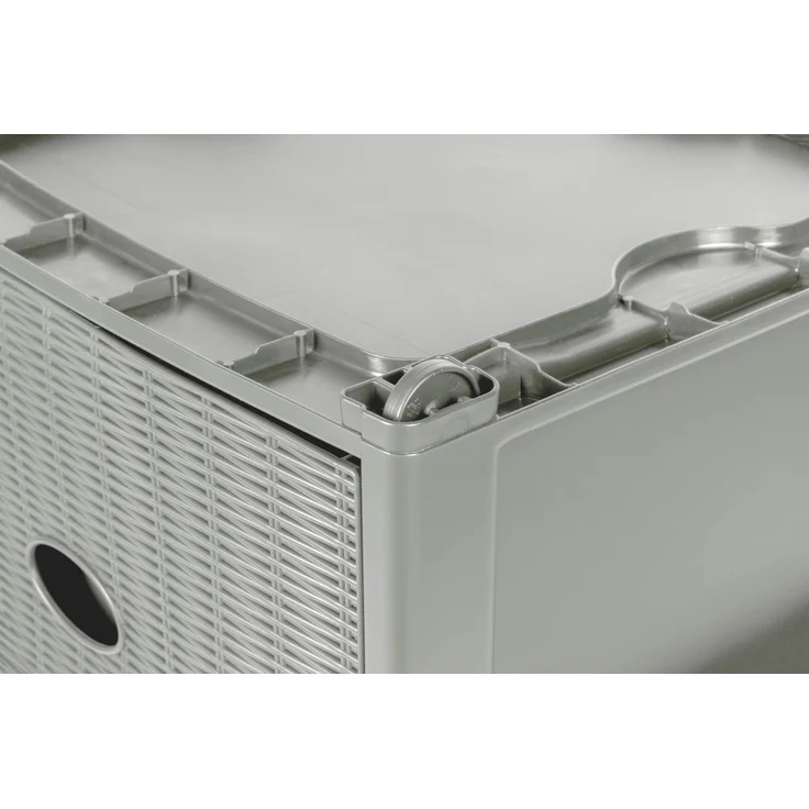 Kreher Rollcontainer mit 4 Schubladen im Rattan Design (Grau), (1 St) – Bild 5