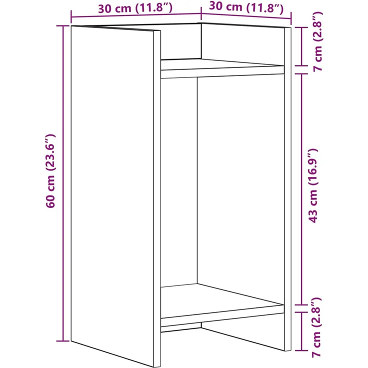 vidaXL Pflanzenständer 2 stk. Altholz 30 x 30 x 60 cm Holzwerkstoff 899607 – Bild 10