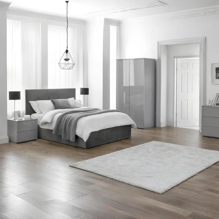 Julian Bowen Monaco Nachttisch mit 2 Schubladen, grau – Bild 2