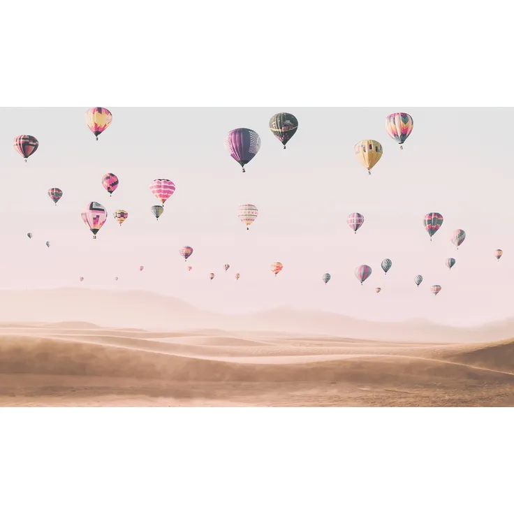 Leinwandbild Ballons Himmel Blau Türkis Rosa 70x50 DD123031 Keilrahmen Wandbild