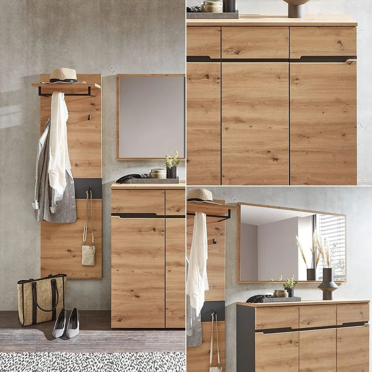 Garderoben Set MEMPHIS GH82 Artisan Eiche Nachbildung 3-teilig – Bild 5