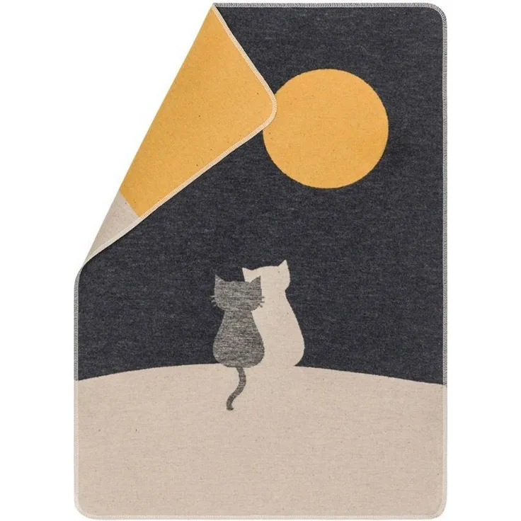 DAVID FUSSENEGGER Tierdecke David Fussenegger Haustierdecke 'Katzenpaar' 70 x 90 cm Anthrazit