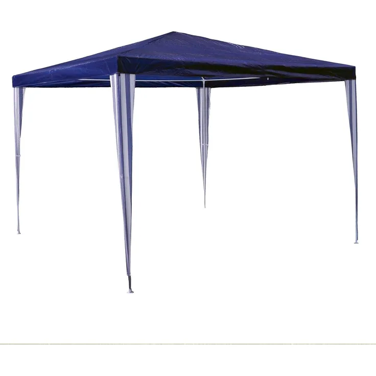 Nexos GM36001 PE-Pavillon Partyzelt für Garten Terrasse Markt Camping Festival als Unterstand und Plane, wasserdicht 3x3 m blau