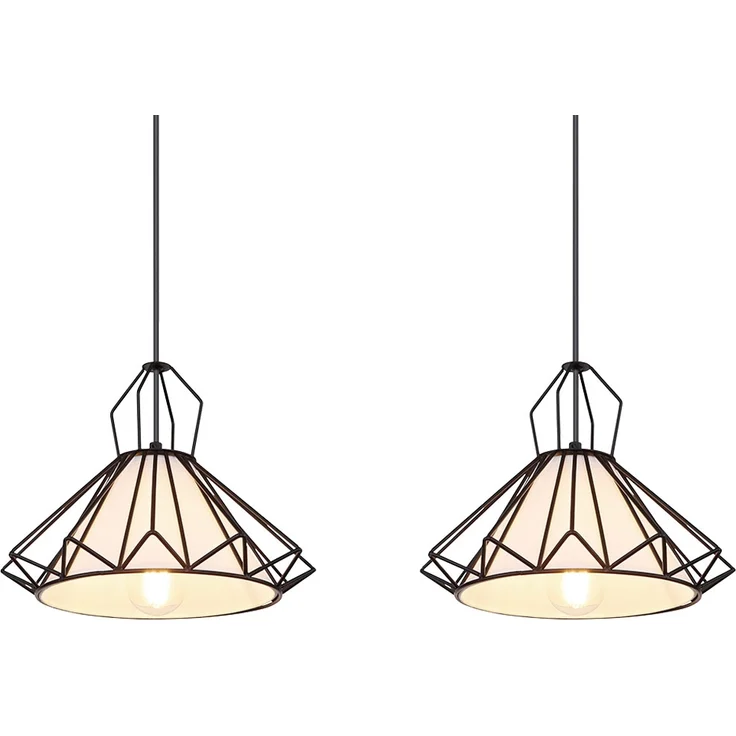 Hängelampe, Metall, Textil, schwarz, 3 Flammig, H 120 cm – Bild 7