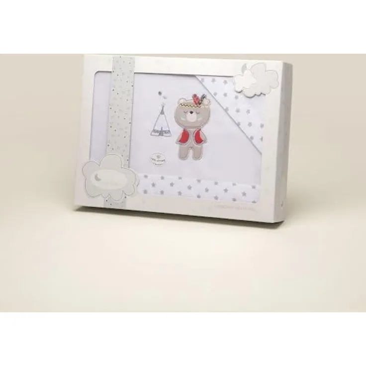 Interbaby 04197-18 Laken für das wiege TIPI OSO, weiss e grau, grau