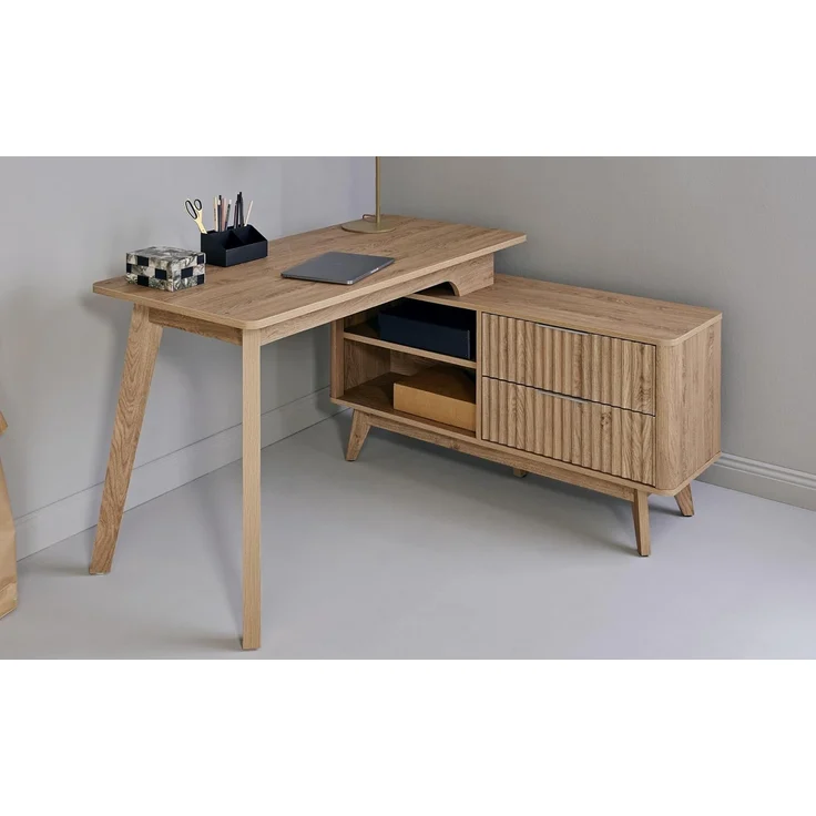Jahnke Eckschreibtisch WAVE C 150 E (1-St), Eckschreibtisch, Fronten in Wellendesign, wechselseitig montierbar – Bild 12
