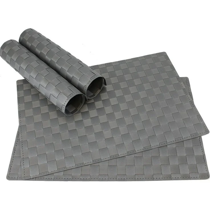 matches21 HOME & HOBBY Platzset Tischset MODERN grau 4er Tischunterlage als Tischdeko, (4-St), modernes Esstisch Platzdeckchen als abwaschbarer Tischuntersetzer – Bild 1