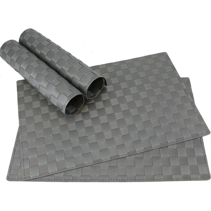 matches21 HOME & HOBBY Platzset Tischset MODERN grau 4er Tischunterlage als Tischdeko, (4-St), modernes Esstisch Platzdeckchen als abwaschbarer Tischuntersetzer