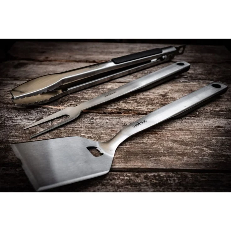 Grillfürst Premium Edelstahl Grillbesteck Set mit Grillzange, -Wender und -Gabel – Bild 8