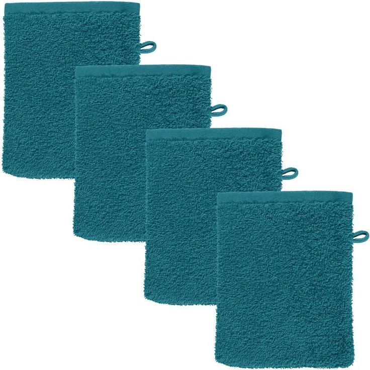 REDBEST Waschhandschuh Waschhandschuh "Oceanside" 4er-Pack, Leichtfrottier, Leichtfrottier Uni – Bild 1