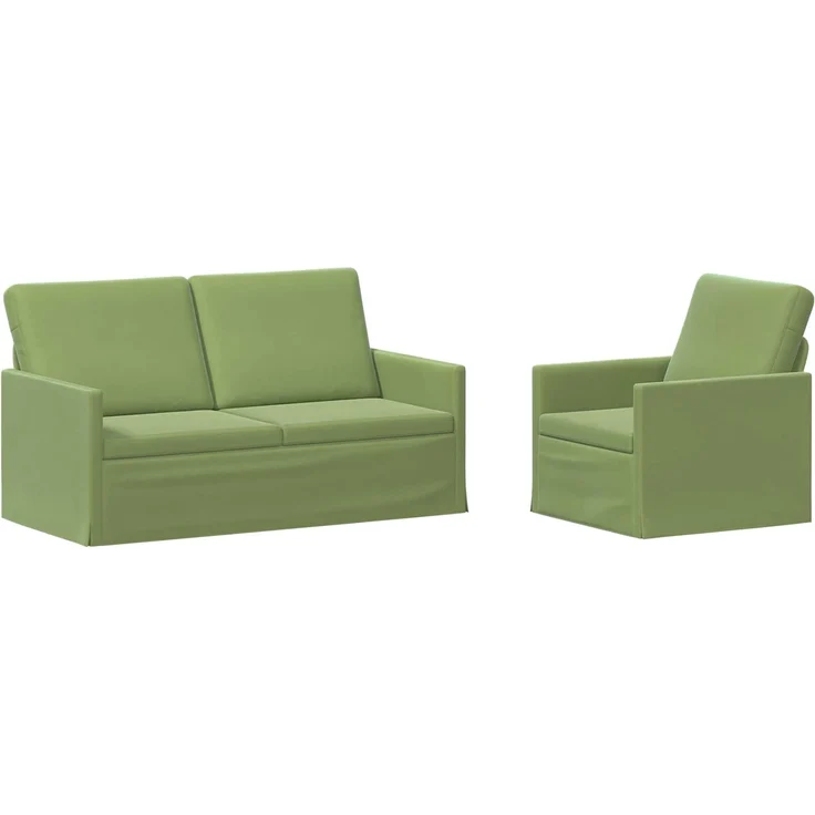 vidaXL Sofa-Set 2 pcs Hellgrün Samt (V) 3433206 – Bild 1